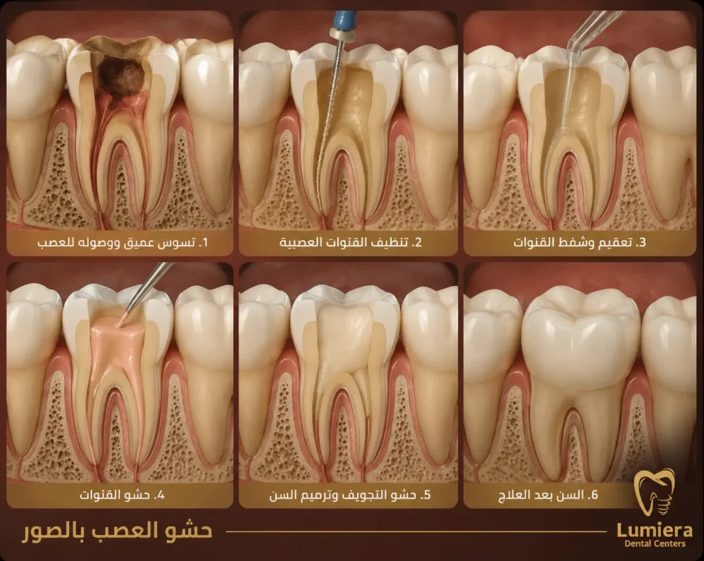 حشو العصب بالصور
